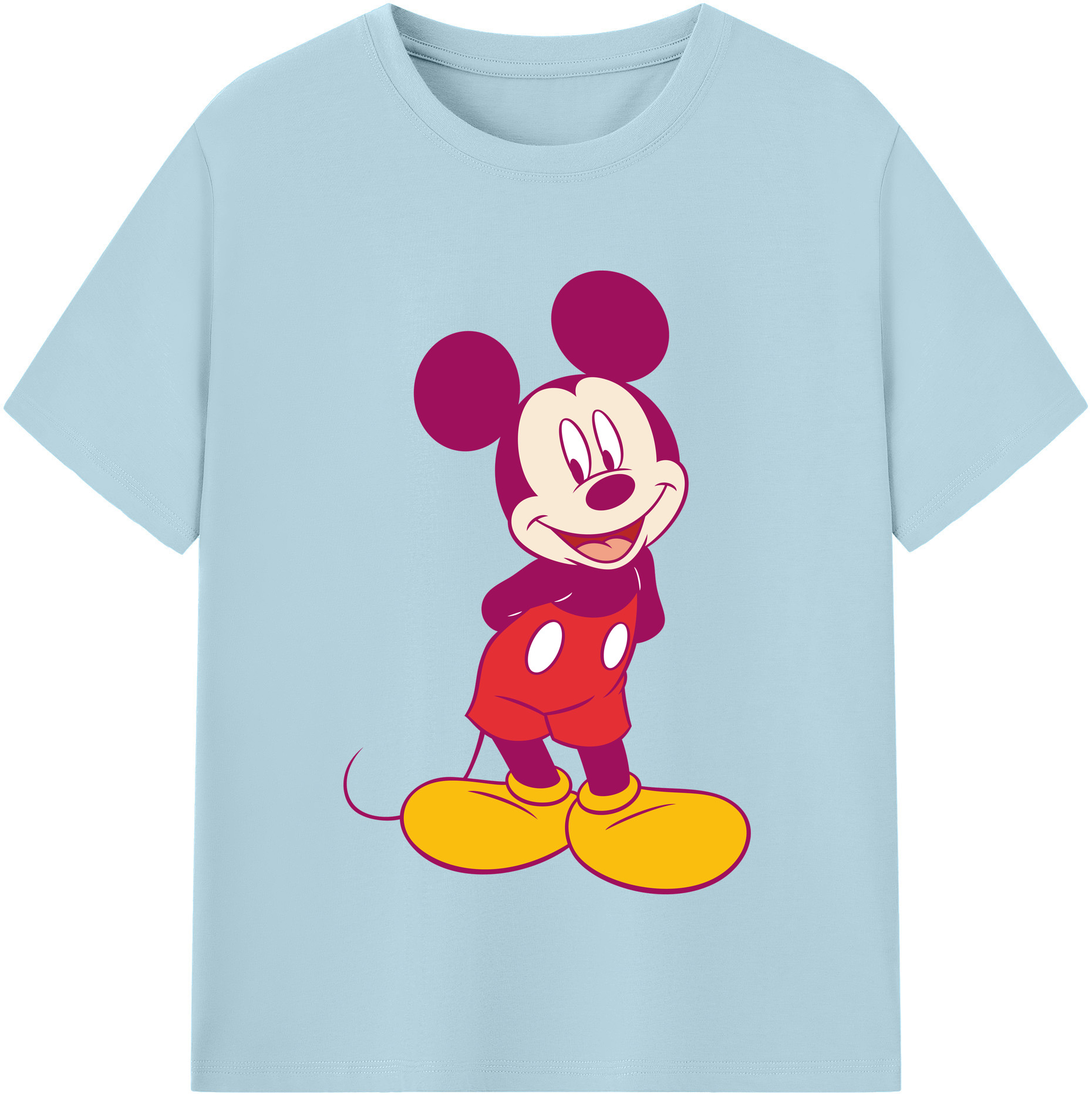 （画像用） ミッキーマウス Mickey Mouse 綿100％半袖Tシャツ（フロントプリント）